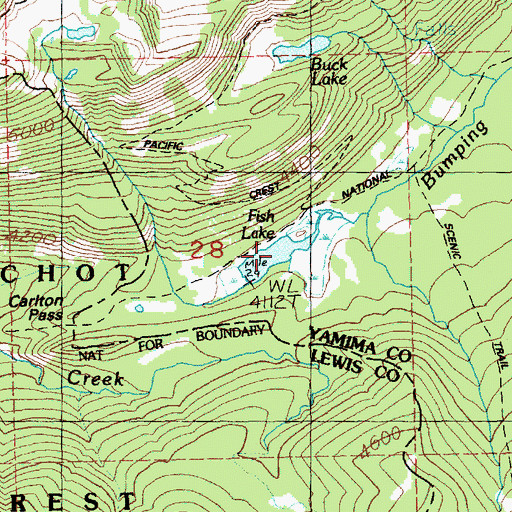Topographic Map of Fish Lake, WA