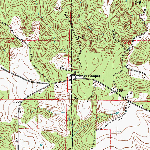 Topographic Map of Kings Chapel African Methodist Episcopal Church, AL