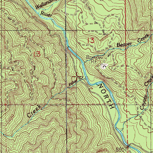 Topographic Map of Fisher Creek, WA