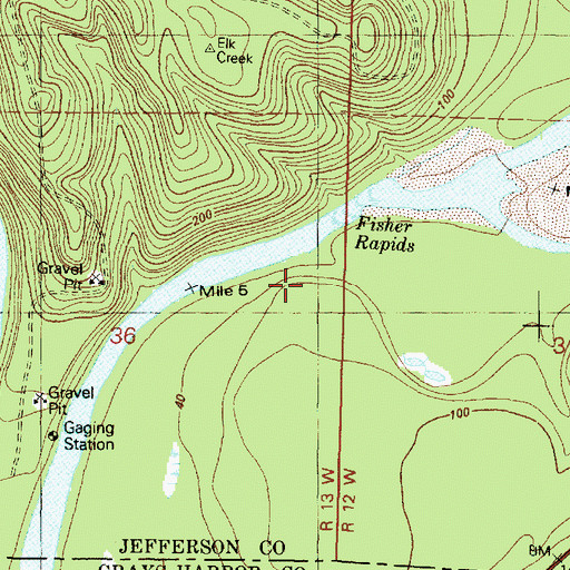 Topographic Map of Fisher Creek, WA