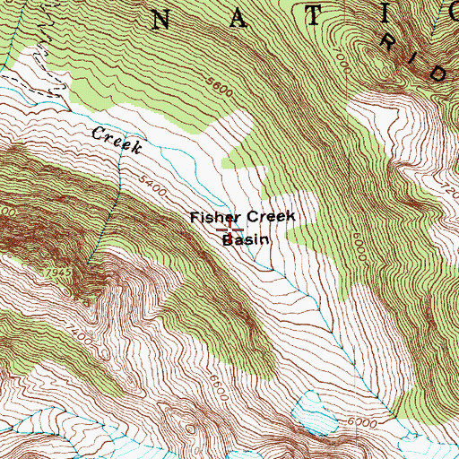 Topographic Map of Fisher Creek Basin, WA