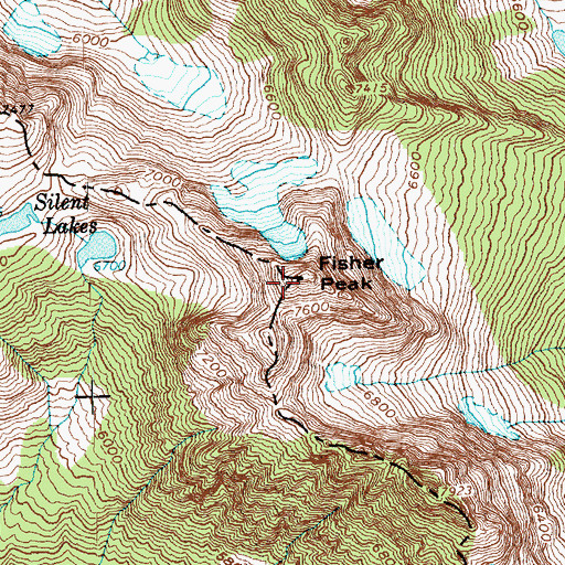 Topographic Map of Fisher Peak, WA