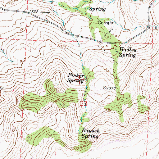 Topographic Map of Fisher Spring, WA
