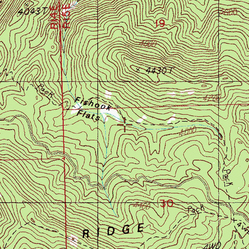 Topographic Map of Fishhook Flats, WA