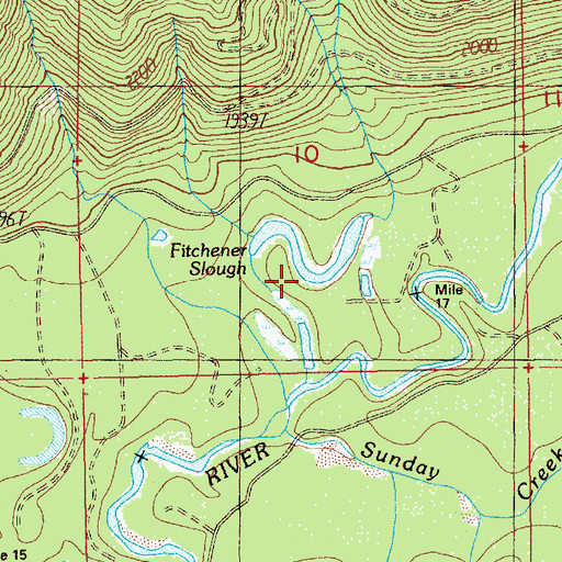 Topographic Map of Fitchener Slough, WA