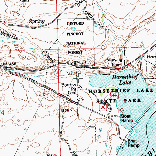 Topographic Map of Fivemile Creek, WA