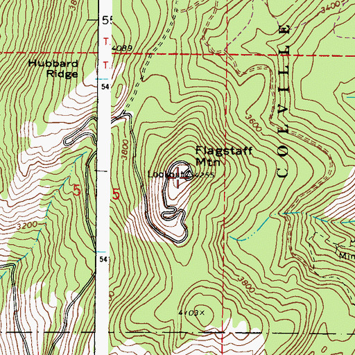 Topographic Map of Flagstaff Mountain, WA