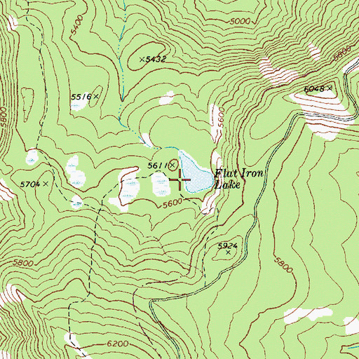 Topographic Map of Flat Iron Lake, WA