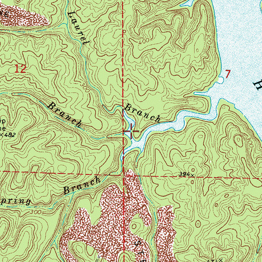 Topographic Map of Kizziah Spring Branch, AL