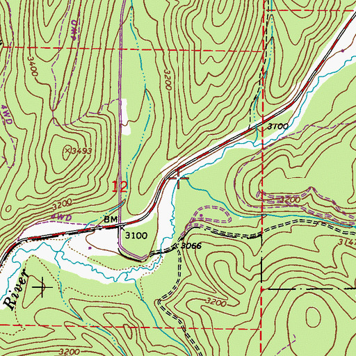 Topographic Map of Flodelle Creek, WA