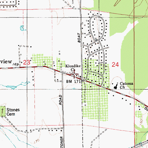 Topographic Map of Klondike Baptist Church, AL