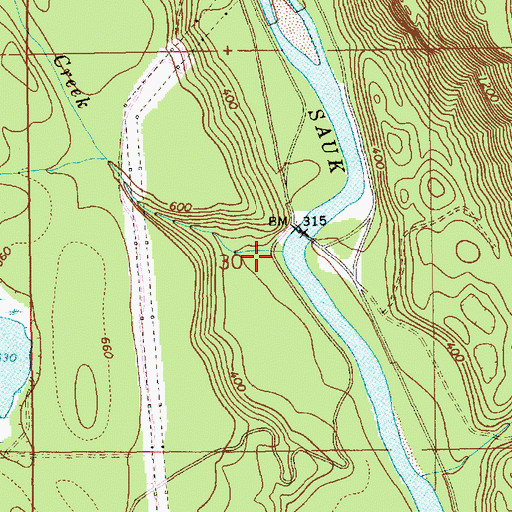 Topographic Map of Flume Creek, WA
