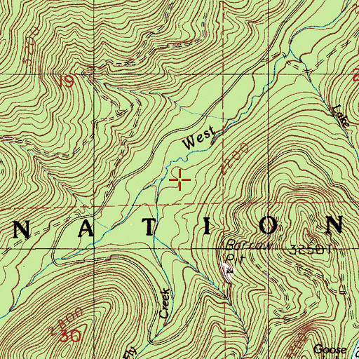 Topographic Map of Fly Creek, WA
