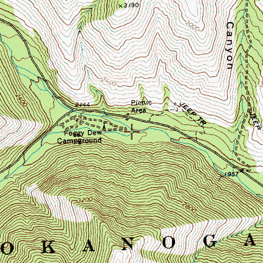 Topographic Map of Foggy Dew Creek, WA