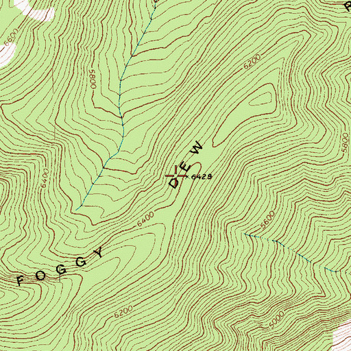 Topographic Map of Foggy Dew Ridge, WA