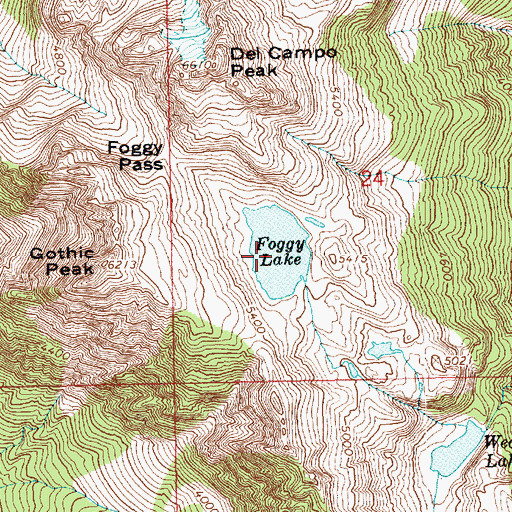 Topographic Map of Foggy Lake, WA