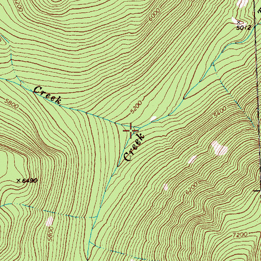 Topographic Map of Fool Hen Creek, WA
