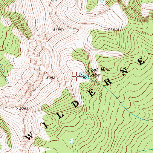 Topographic Map of Fool Hen Lake, WA