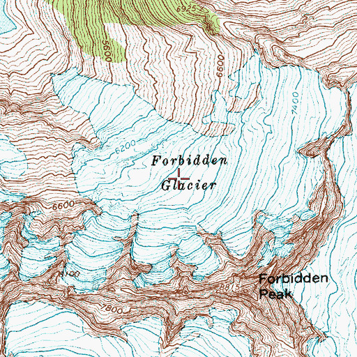Topographic Map of Forbidden Glacier, WA