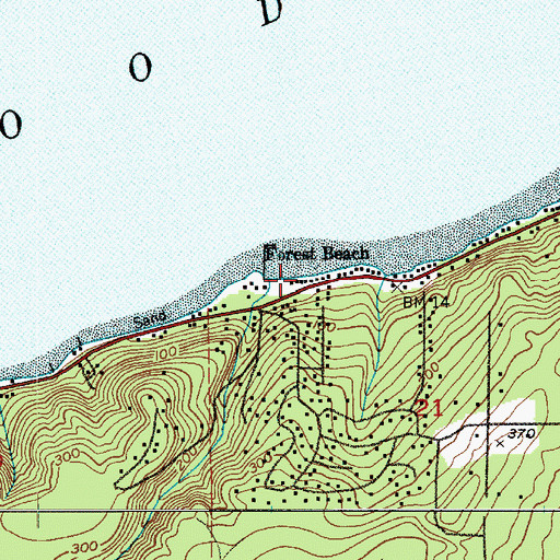 Topographic Map of Forest Beach, WA