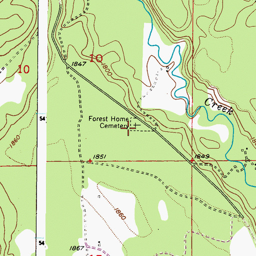 Topographic Map of Forest Home Cemetery, WA
