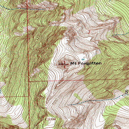 Topographic Map of Mount Forgotten, WA