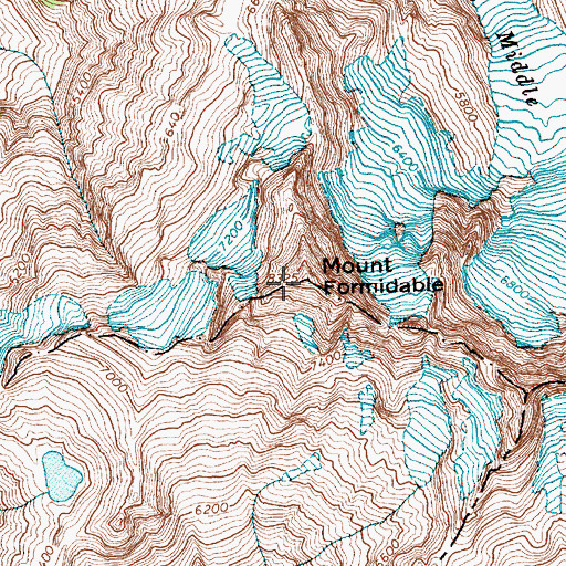 Topographic Map of Mount Formidable, WA