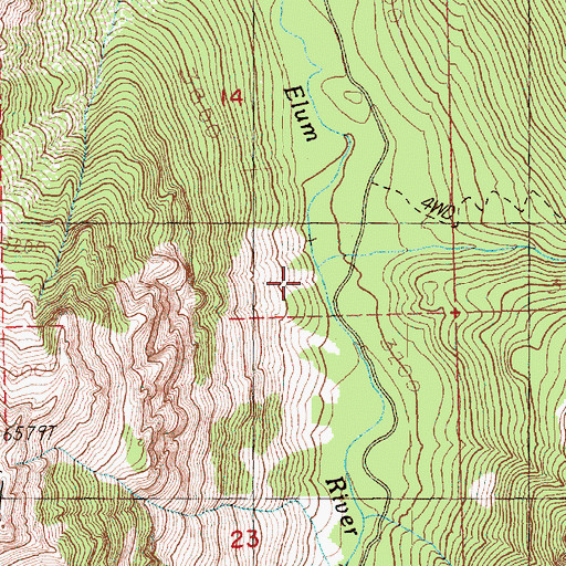 Topographic Map of Fortune Creek, WA