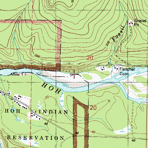 Topographic Map of Fossil Creek, WA
