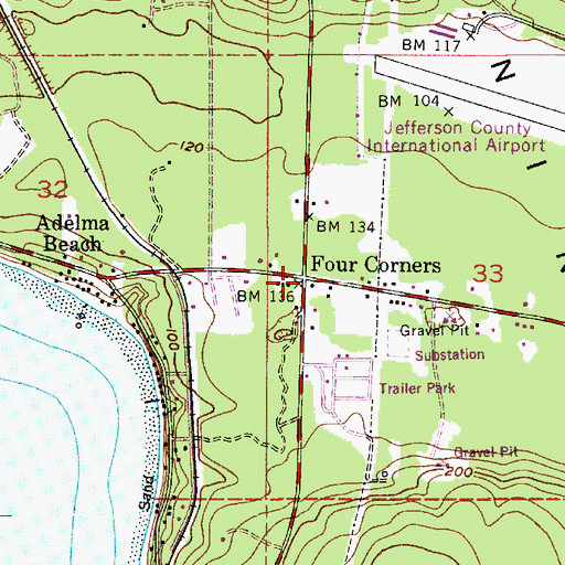 Topographic Map of Four Corners, WA