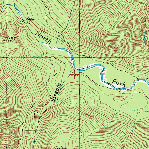 Topographic Map of Four Stream, WA