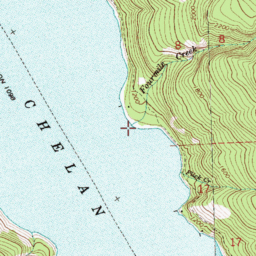 Topographic Map of Fourmile Creek, WA
