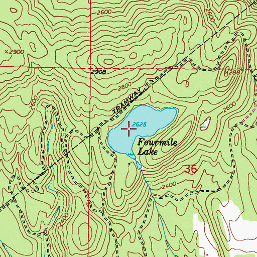 Topographic Map of Fourmile Lake, WA