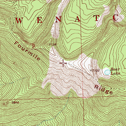 Topographic Map of Fourmile Ridge, WA