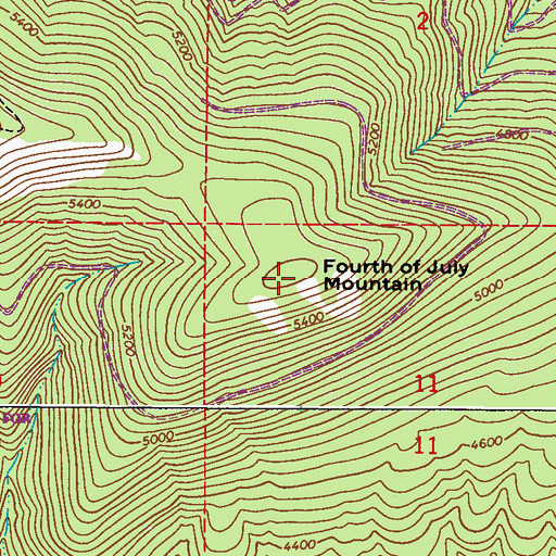 Topographic Map of Fourth of July Mountain, WA