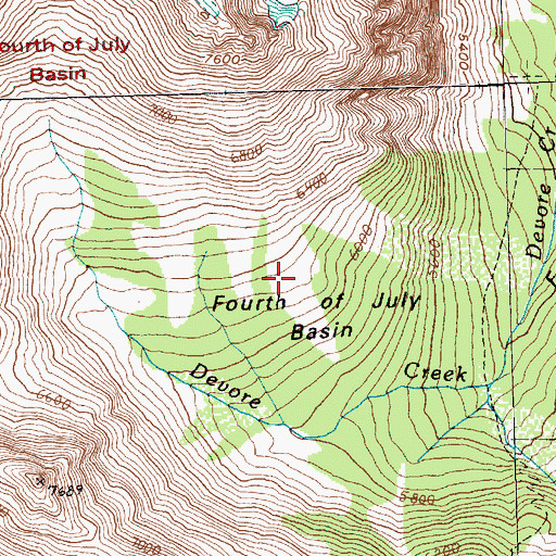 Topographic Map of Fourth of July Basin, WA