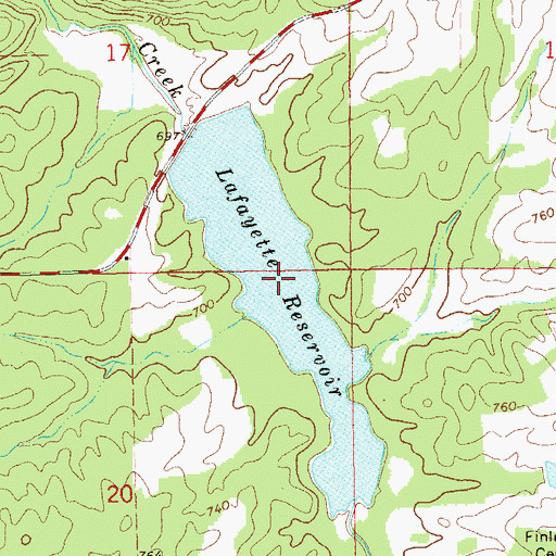 Topographic Map of Lafayette Reservoir, AL