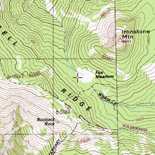 Topographic Map of Fox Meadow, WA