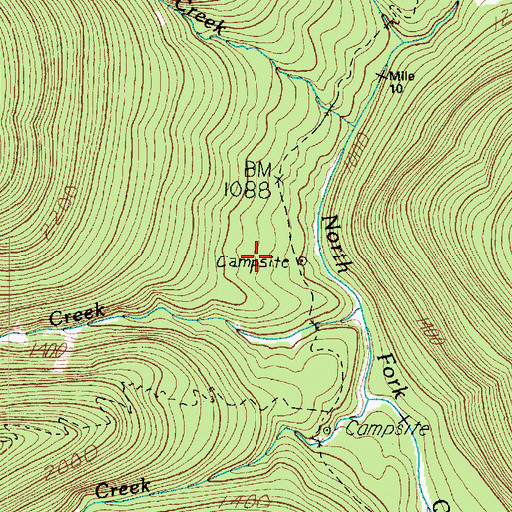 Topographic Map of Francis Creek Campsite, WA