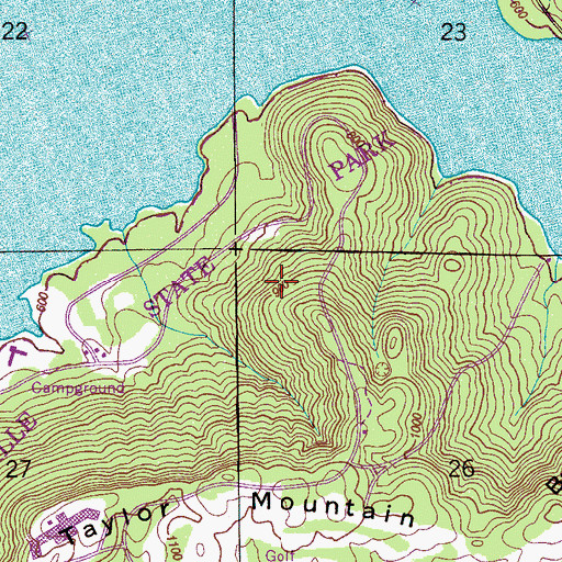 Topographic Map of Lake Guntersville State Park, AL