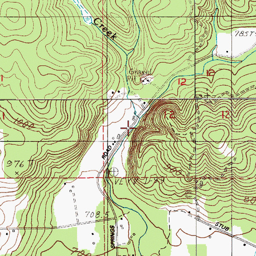 Topographic Map of Frase Creek, WA