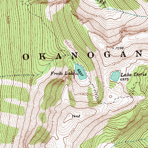 Topographic Map of Freds Lake, WA