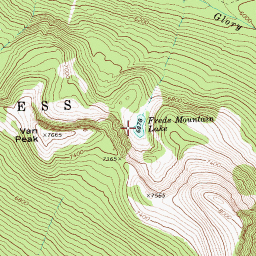 Topographic Map of Freds Mountain Lake, WA