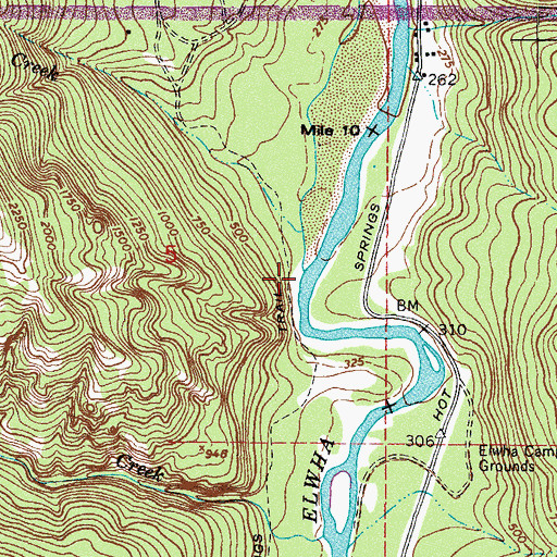 Topographic Map of Freeman Creek, WA