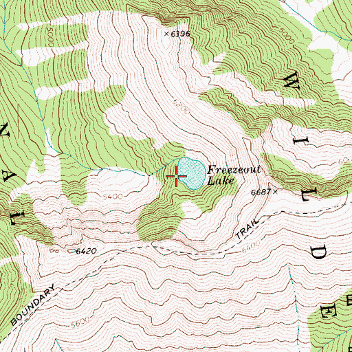 Topographic Map of Freezeout Lake, WA