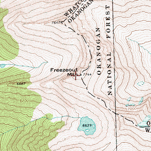 Topographic Map of Freezeout Mountain, WA