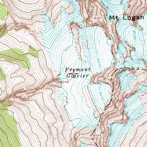 Topographic Map of Fremont Glacier, WA