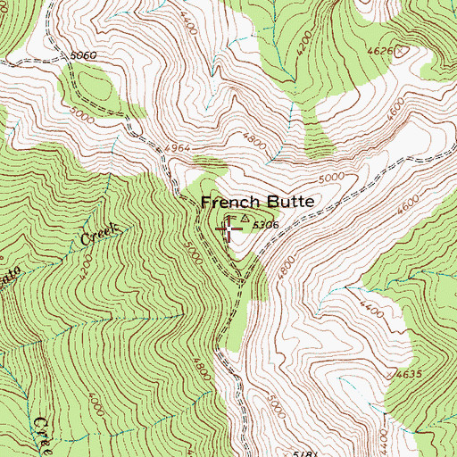 Topographic Map of French Butte, WA