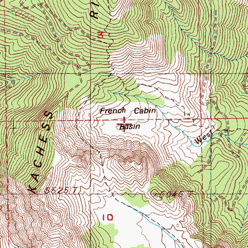 Topographic Map of French Cabin Basin, WA