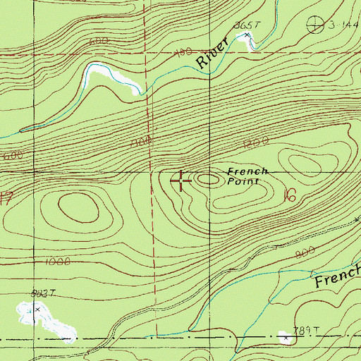Topographic Map of French Point, WA